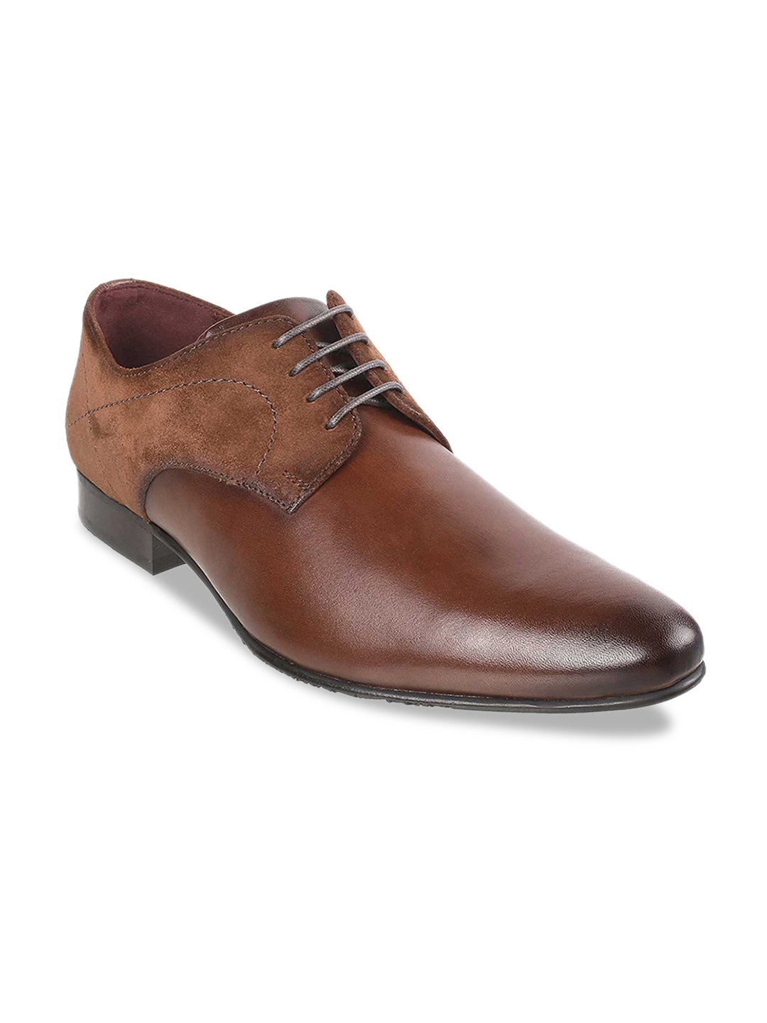 

DAVINCHI Men Brown Leather Formal Derbys