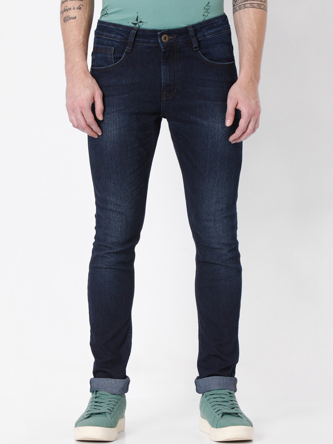 

Mufti Men Blue Skinny Fit Low Distress Light Fade Stretchable Jeans