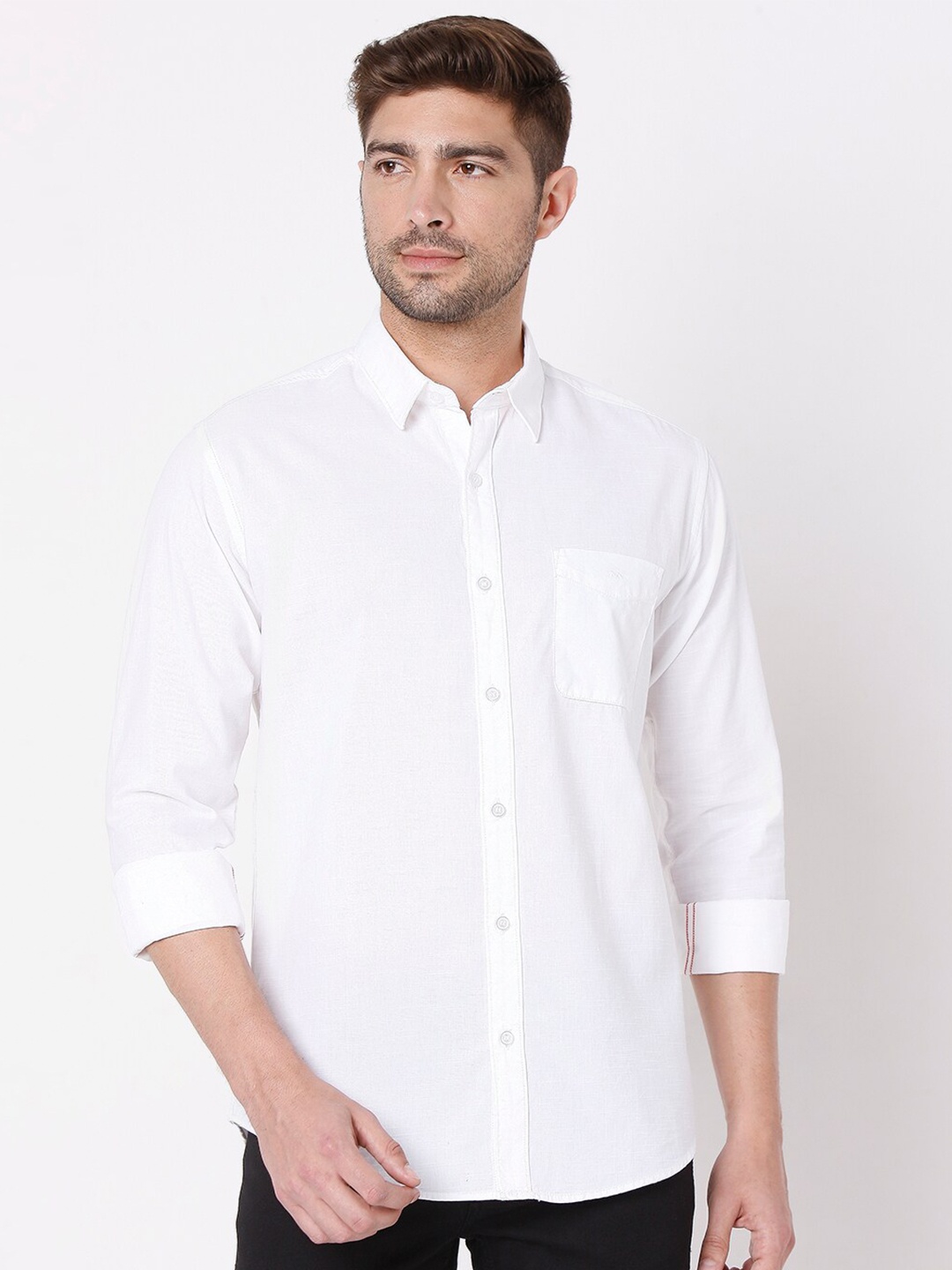 

Mufti Men White Classic Slim Fit Pure Cotton Casual Shirt