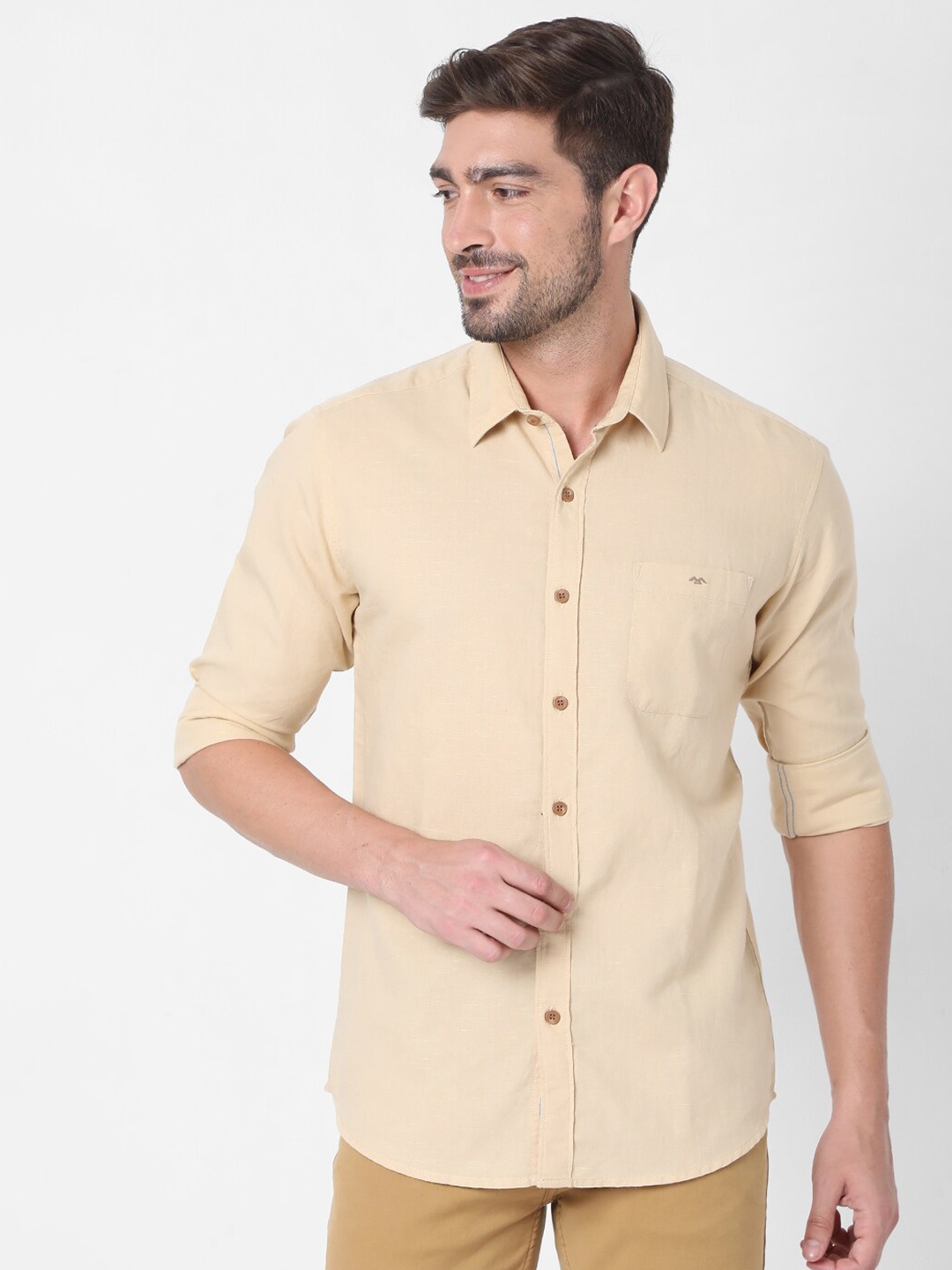 

Mufti Beige Classic Slim Fit Casual Shirt