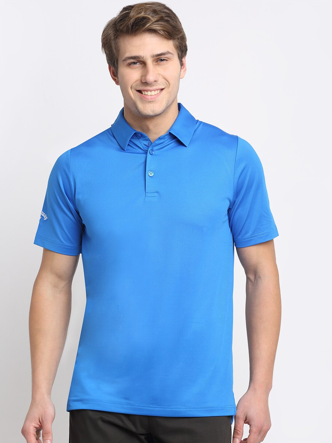 

callaway Men Blue Polo Collar T-shirt