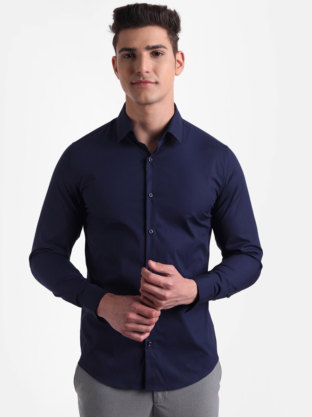 United Colors of Benetton Men Blue Slim Fit Casual Shirt