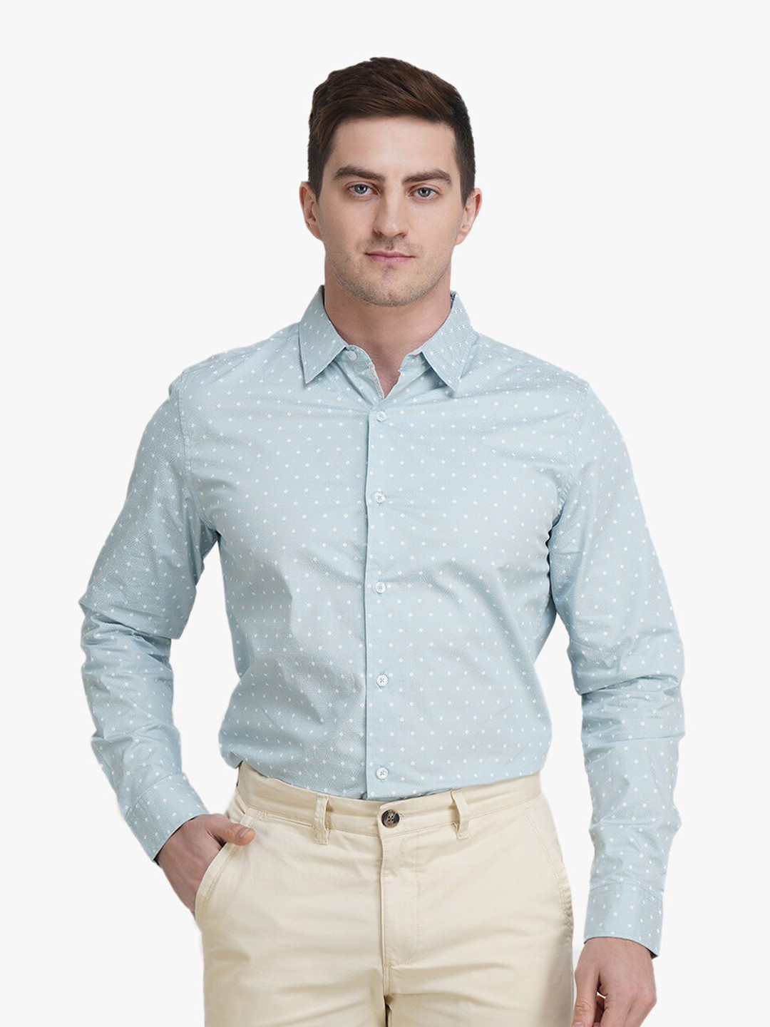 

United Colors of Benetton Men Blue Slim Fit Printed Casual Shirt