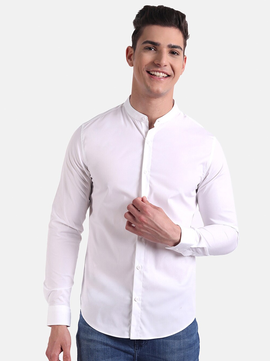 

United Colors of Benetton Men White Slim Fit Casual Shirt