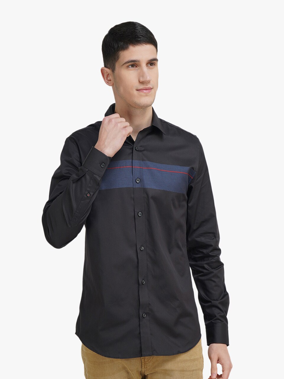 

United Colors of Benetton Men Black Slim Fit Casual Shirt
