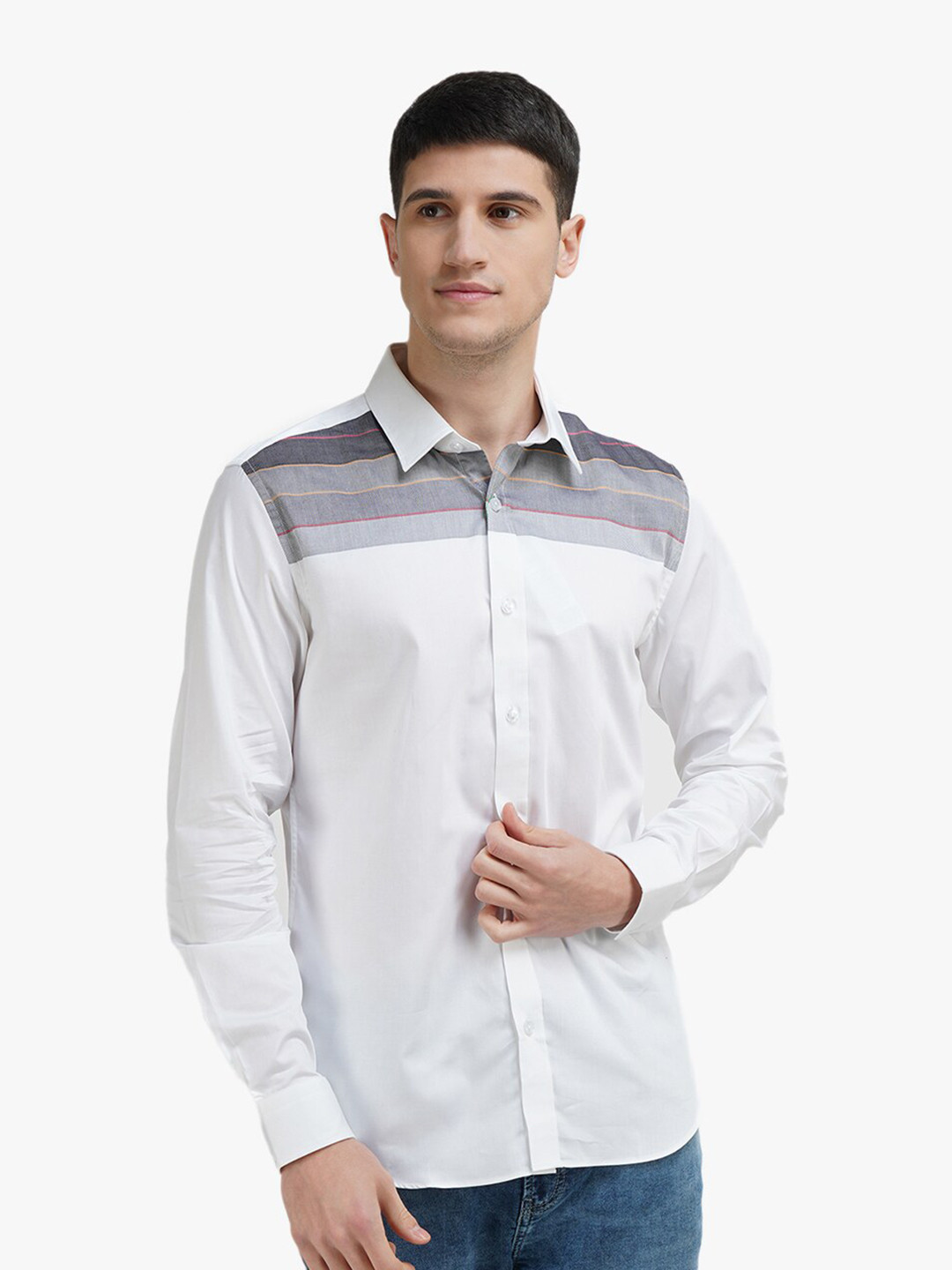 

United Colors of Benetton Men White Slim Fit Casual Shirt