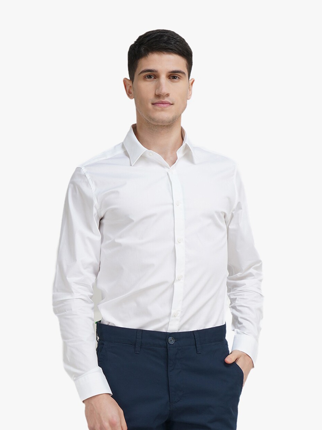 

United Colors of Benetton Men White Slim Fit Formal Shirt