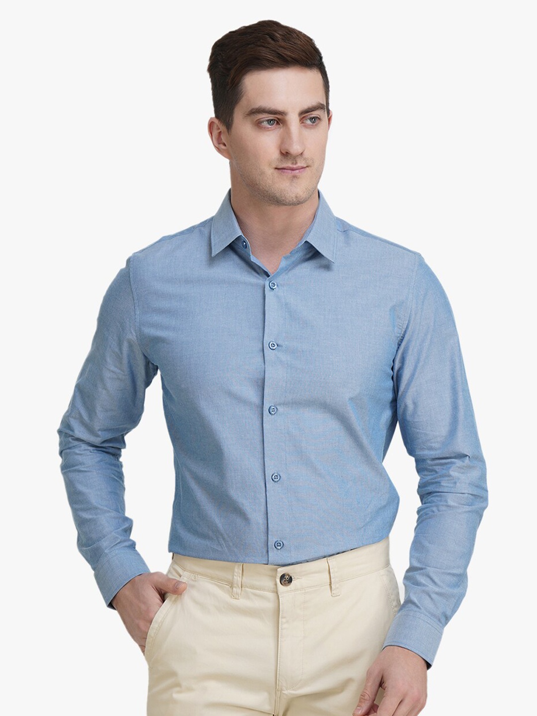 

United Colors of Benetton Men Blue Slim Fit Casual Shirt