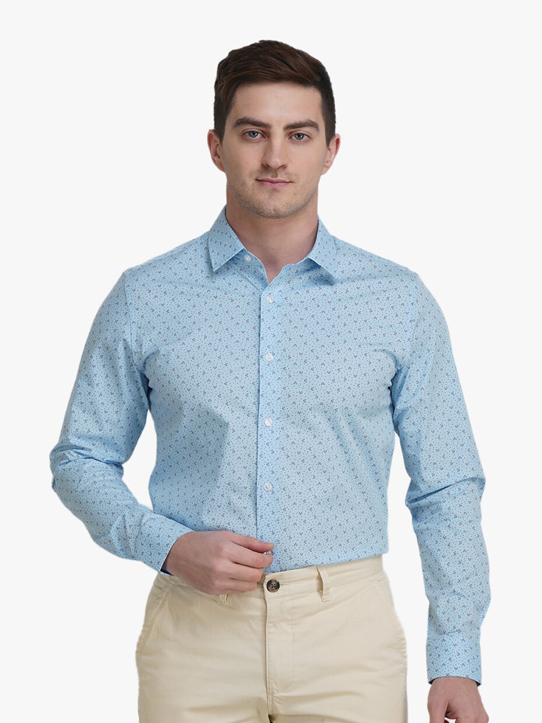 

United Colors of Benetton Men Blue Slim Fit Printed Casual Shirt