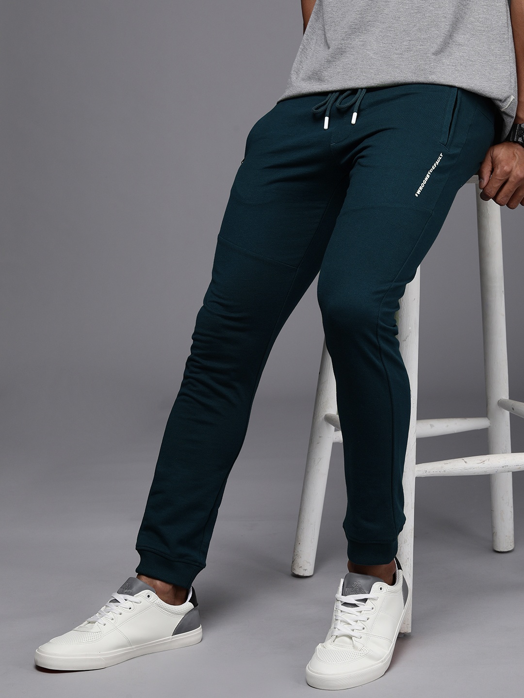 

WROGN Men Teal Green Solid Slim fit Joggers