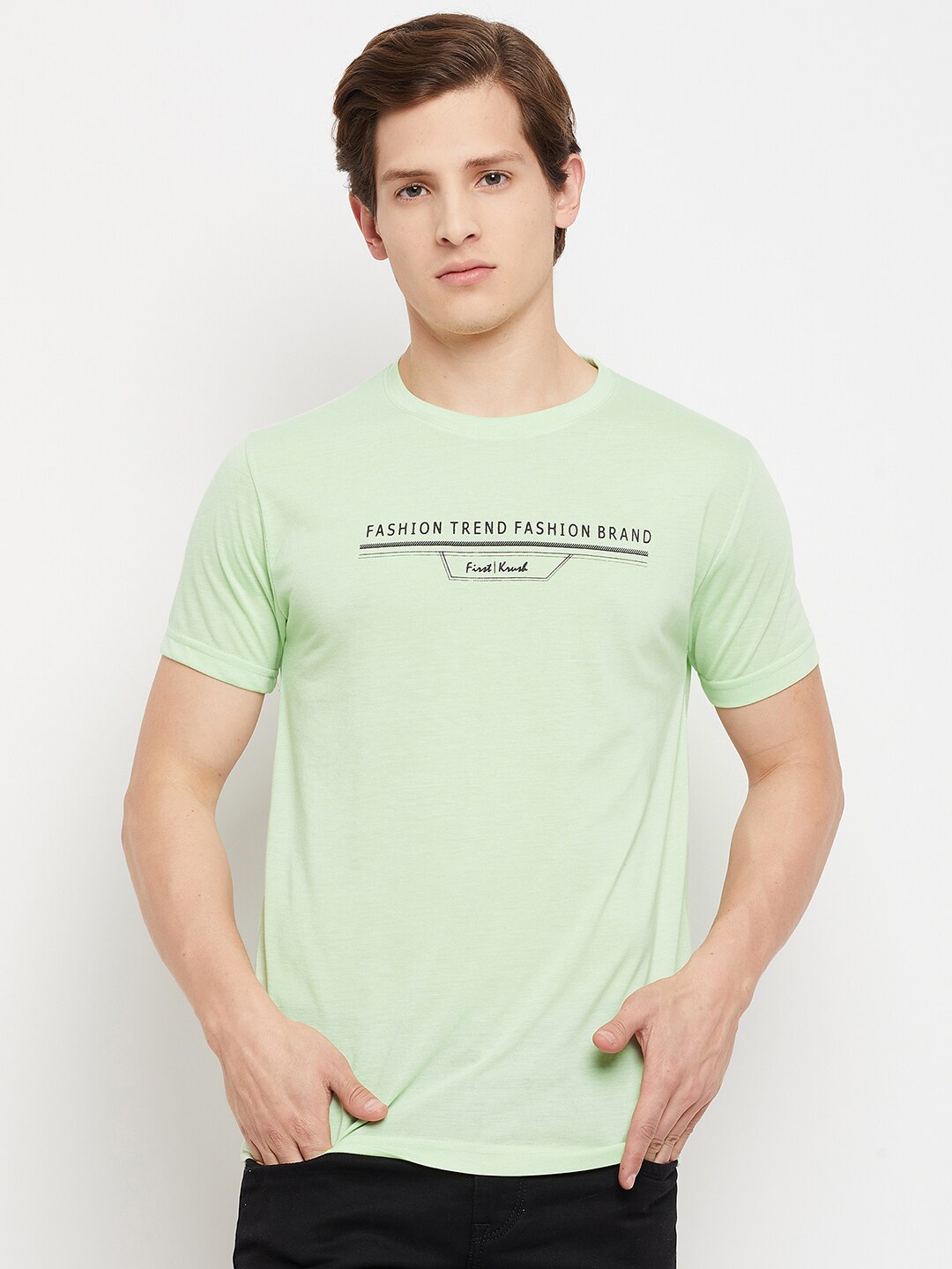 

FirstKrush Men Green Typography T-shirt