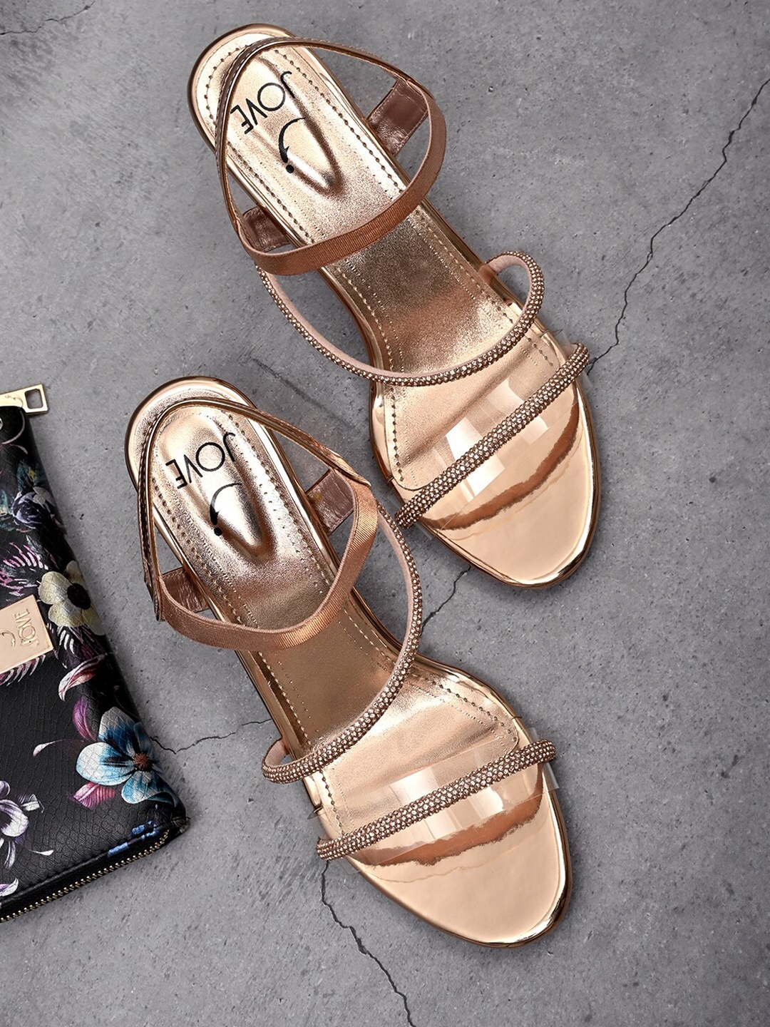 

Jove Rose Embellished PU Block Heels