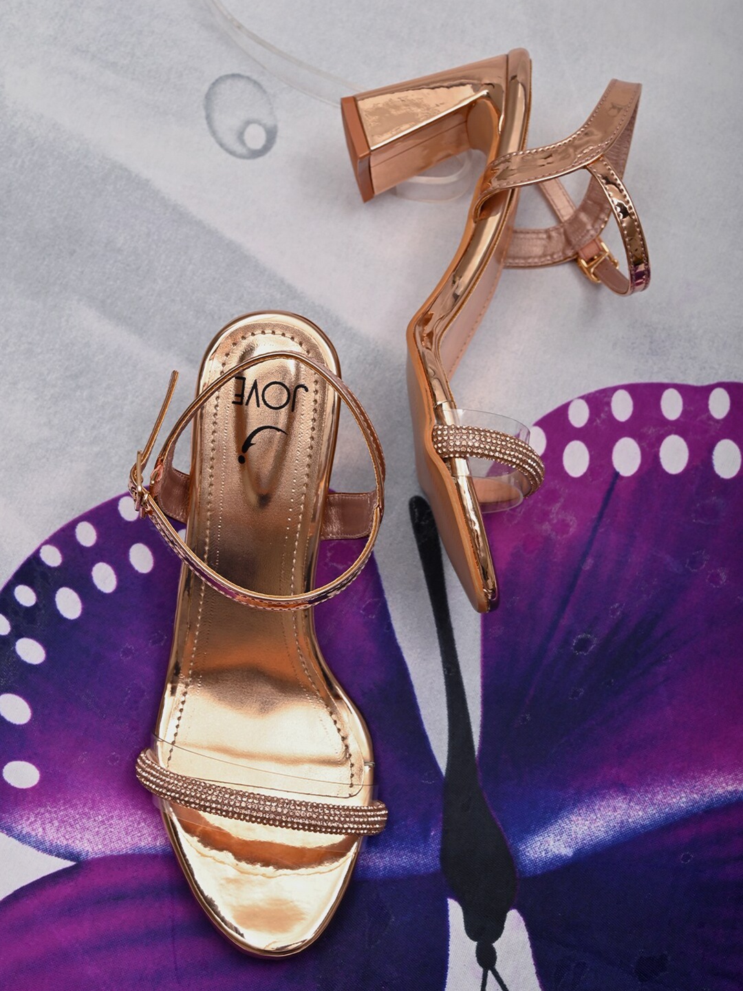 

Jove Rose Embellished Party Block Heels
