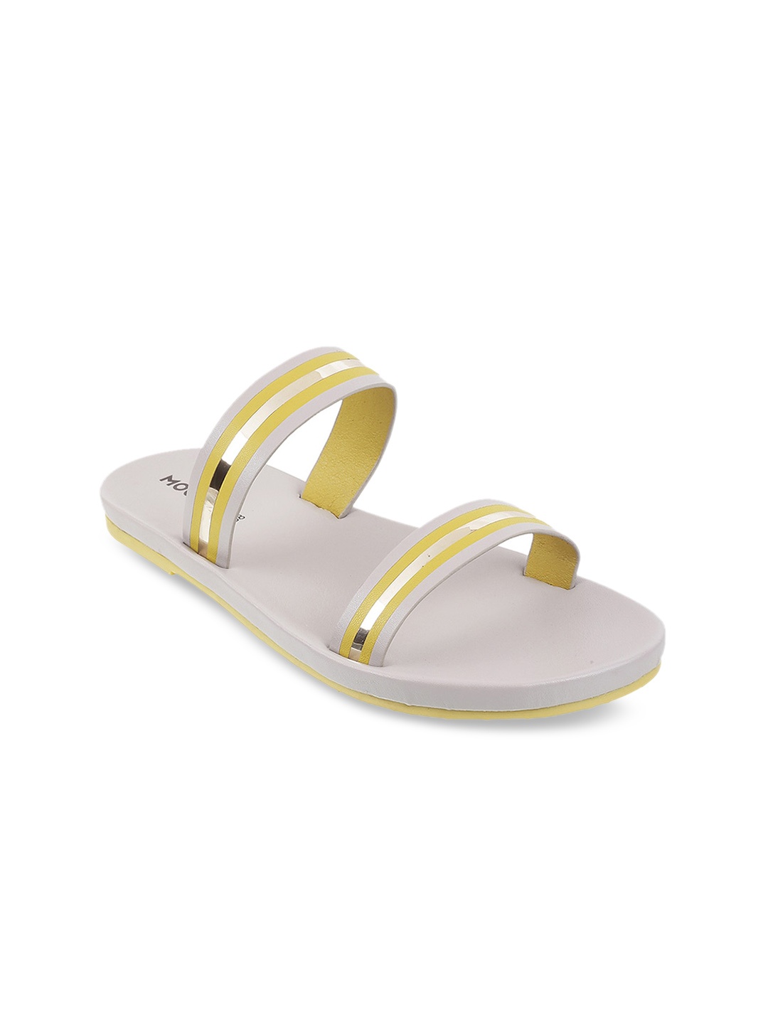 

Mochi Women Yellow Open Toe Flats