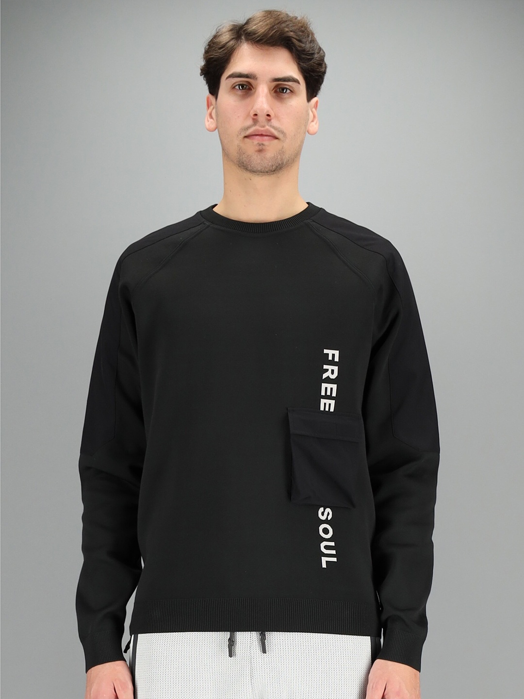 

FREESOUL Men Black Printed Sweatshirt