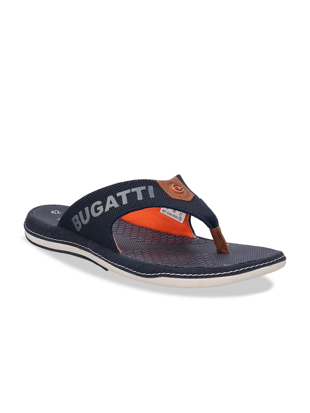 

Bugatti Men Navy Blue & Orange Comfort Sandals