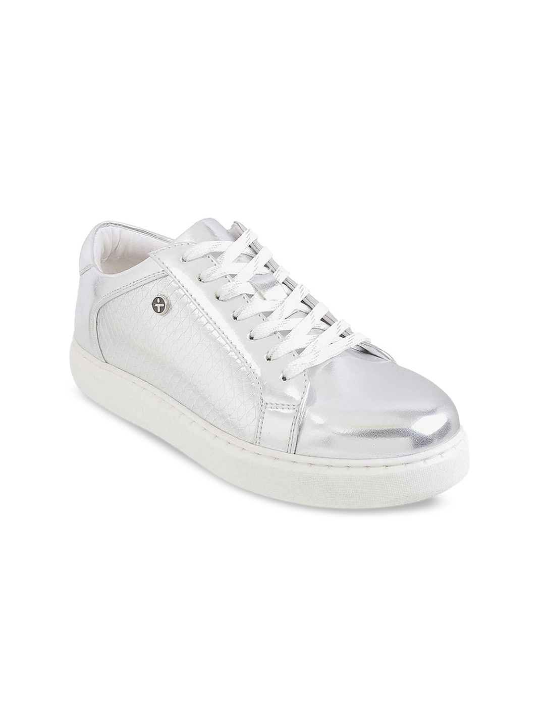 

Metro Women Silver-Toned Textured Sneakers