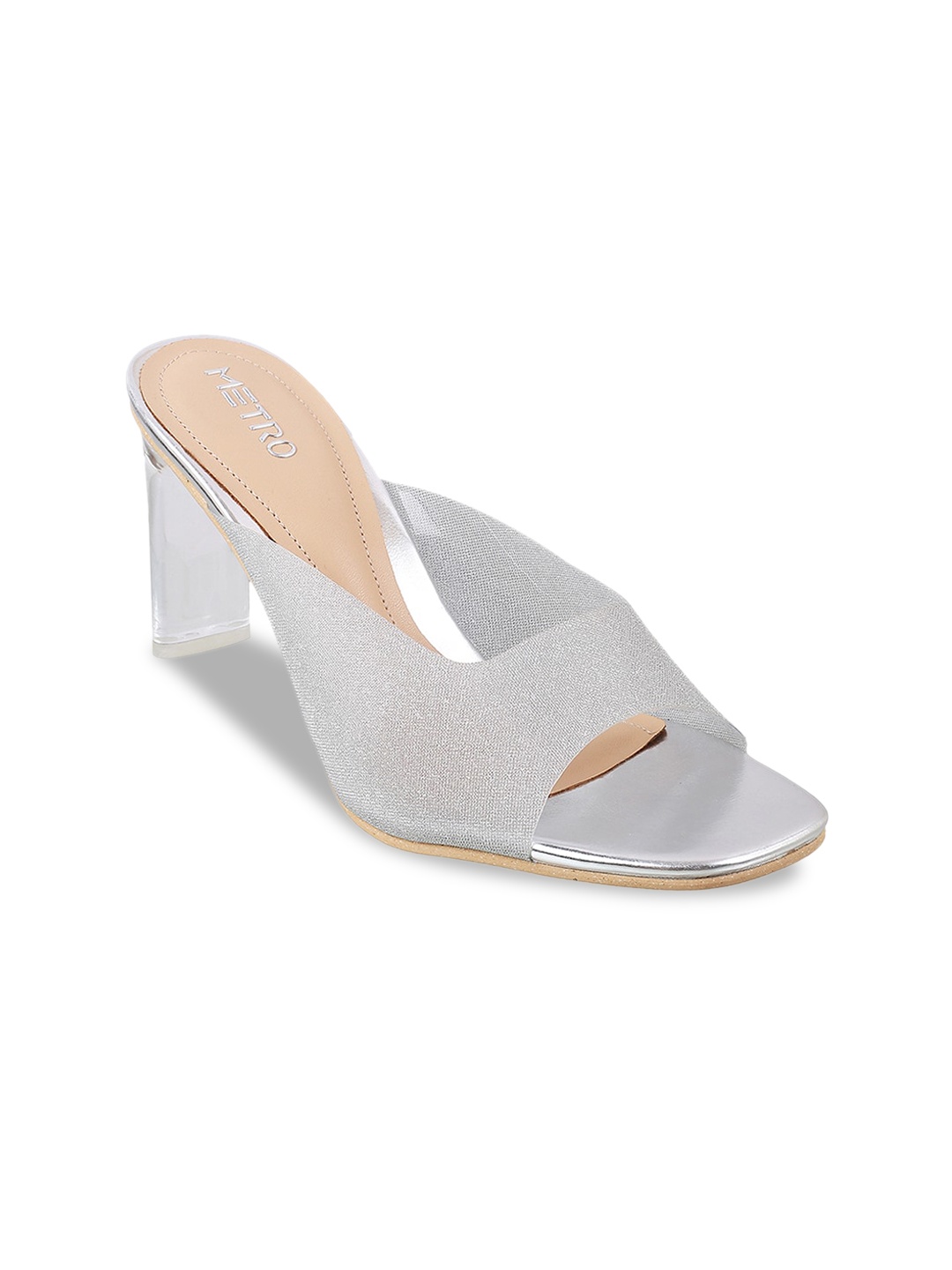 

Metro Silver-Toned Block Mules