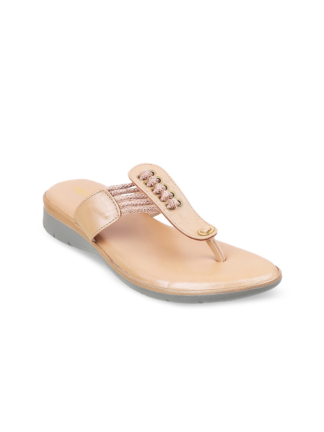 

Metro Women Pink Embellished T-Strap Flats
