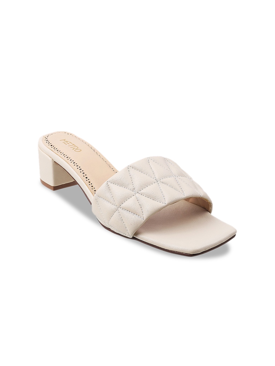 

Metro Beige Printed Block Mules