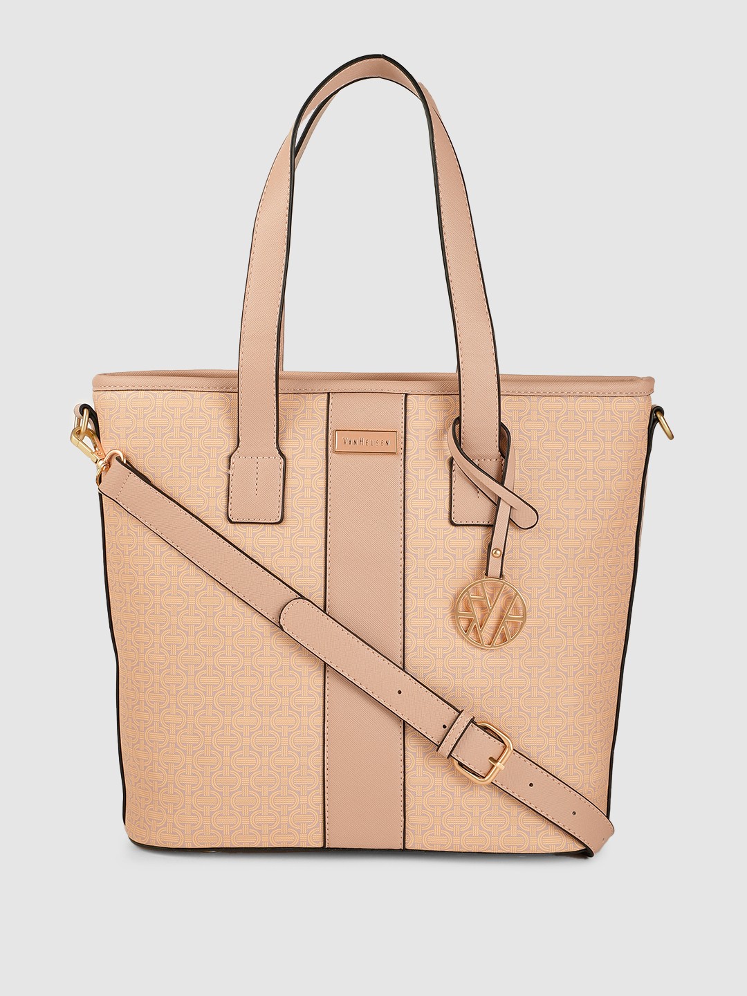 

Van Heusen Beige Printed Handheld Bag