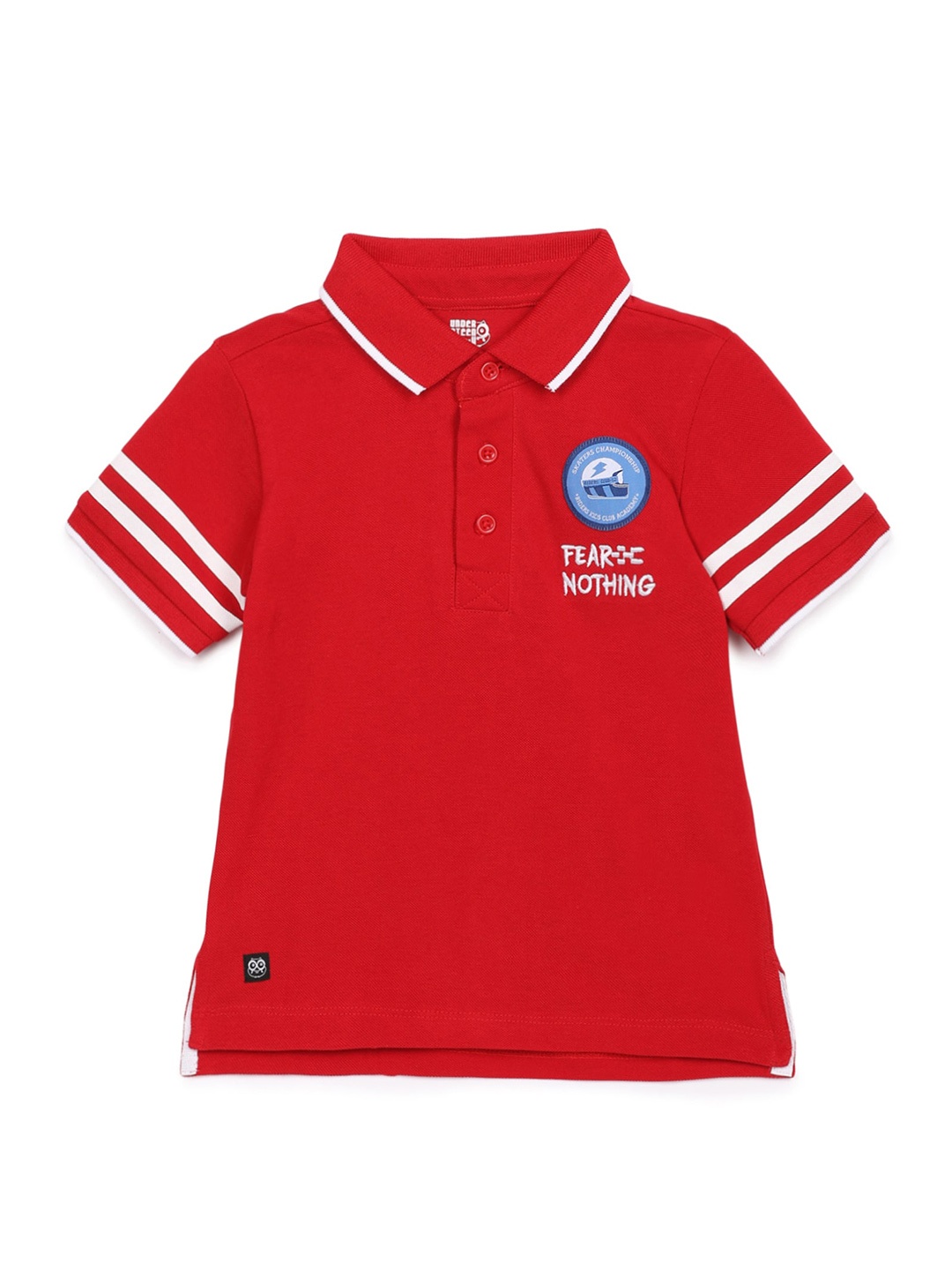 

UNDER FOURTEEN ONLY Boys Orange Regular Fit Polo Collar T-shirt