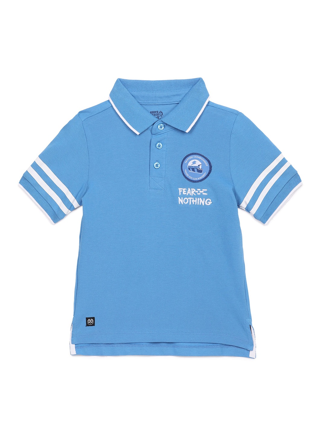 

UNDER FOURTEEN ONLY Boys Blue Polo Collar T-shirt