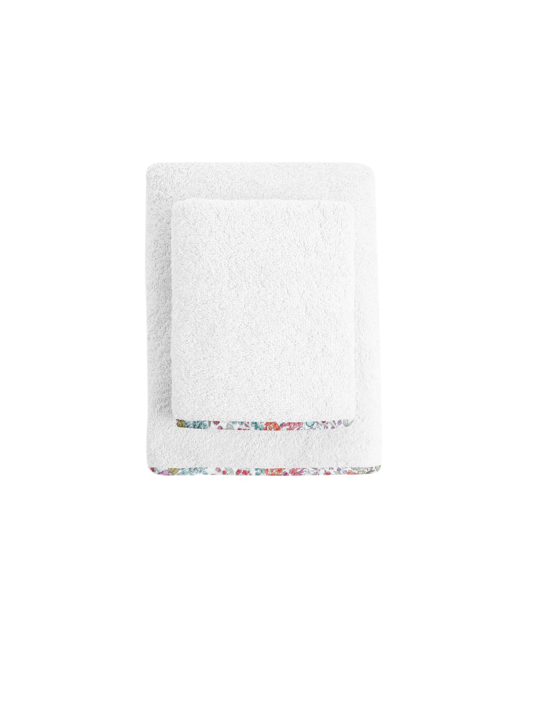 

THE BABY ATELIER Unisex Kids White Cotton Solid Towel Set