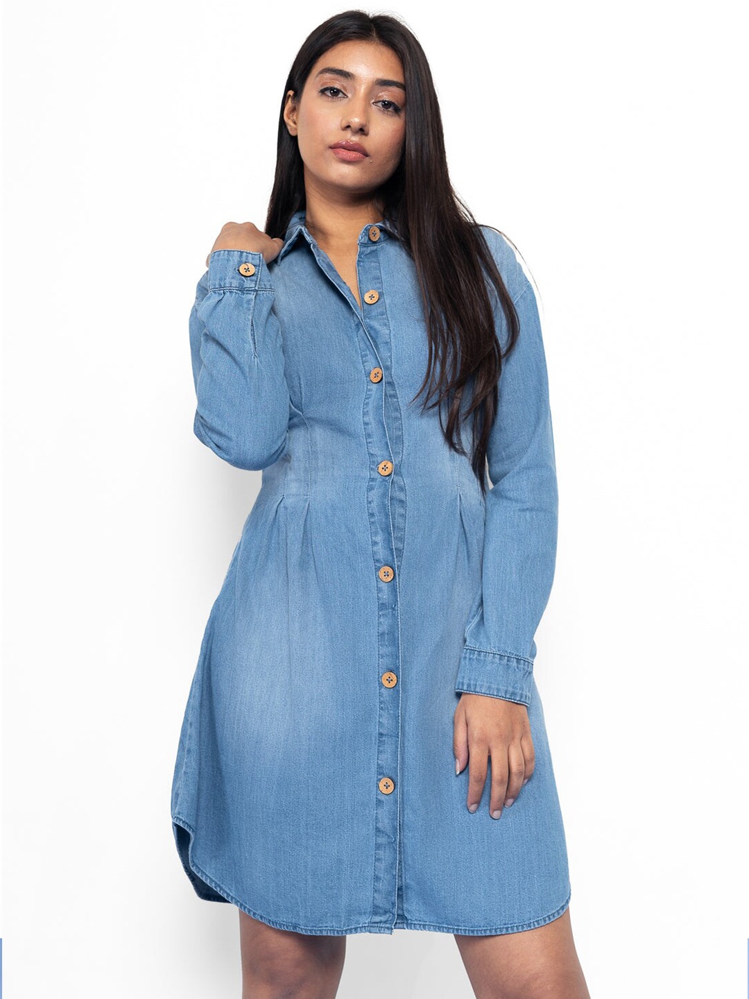 

FREAKINS Women Stunning Blue Solid Dress