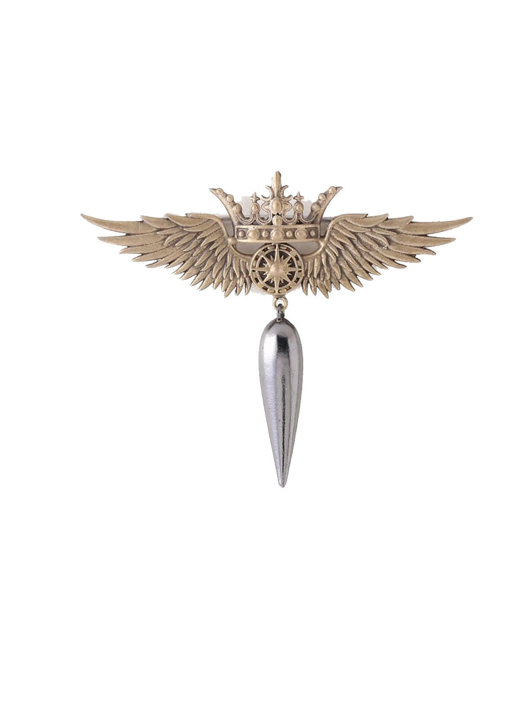 

COSA NOSTRAA Men Metallic-Toned Crowned Phoenix Shaped Brooch