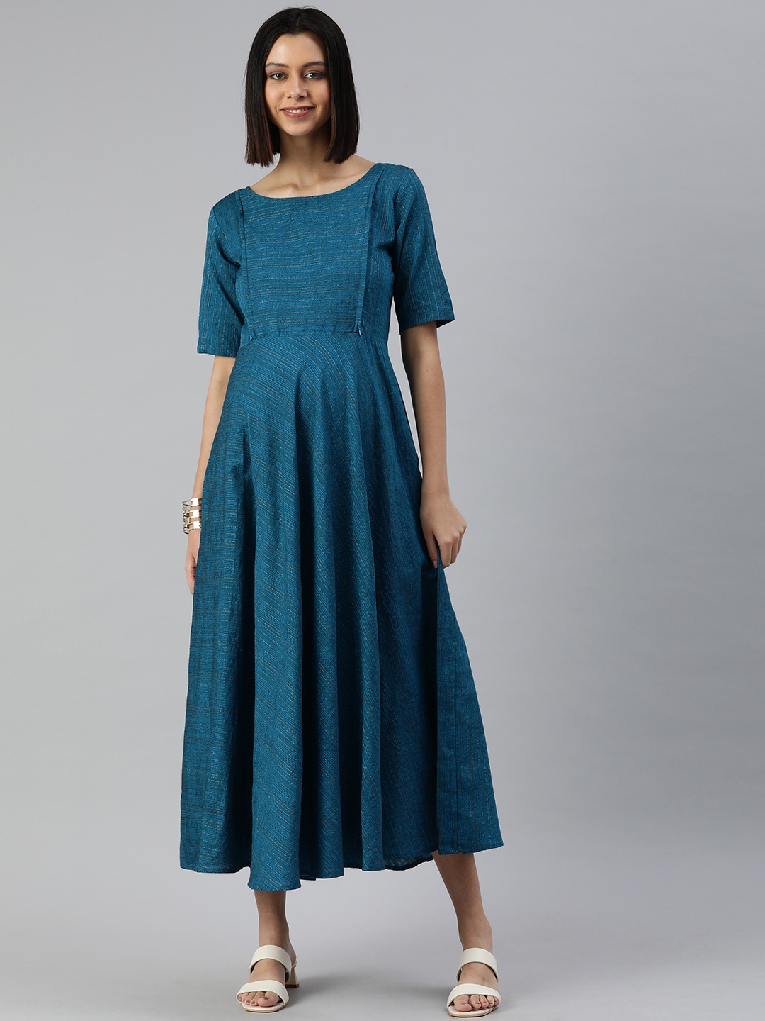 

Swishchick Blue Maternity Maxi Dress