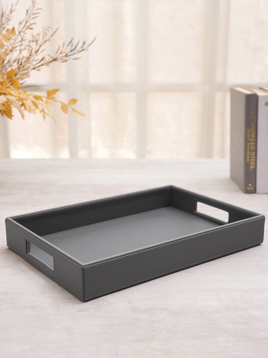 

Pure Home and Living Grey Solid Serving Tray