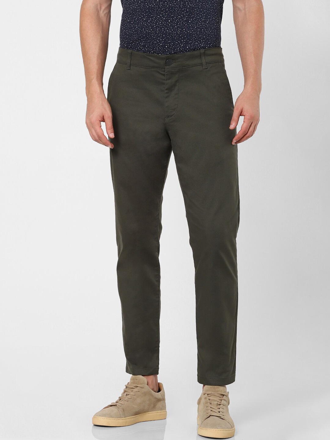 

SELECTED Men Green Slim Fit Chinos Trousers