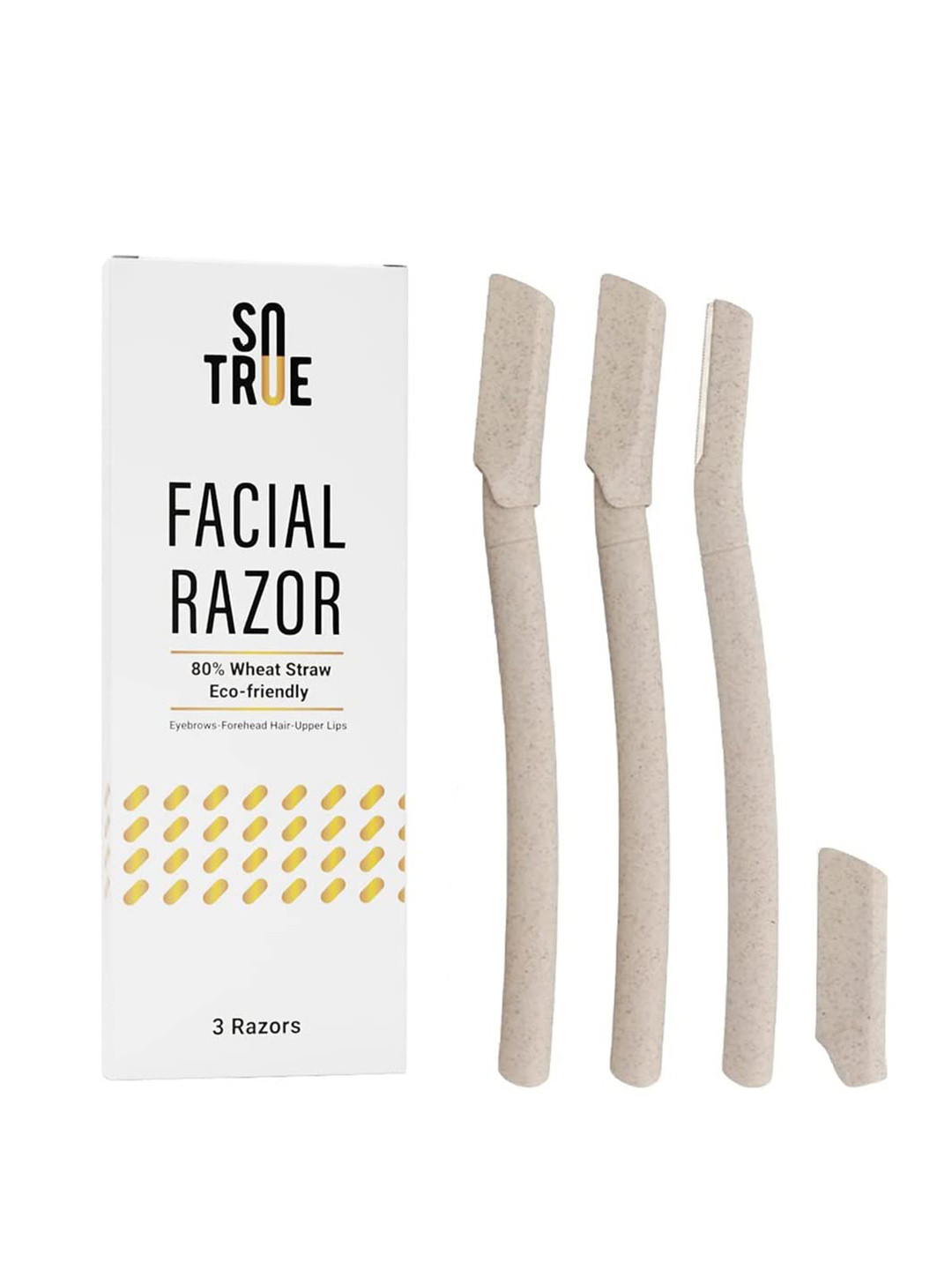 

SOTRUE Women Set of 3 Wheat Straw Eco-Friendly Facial Razors - Off-White