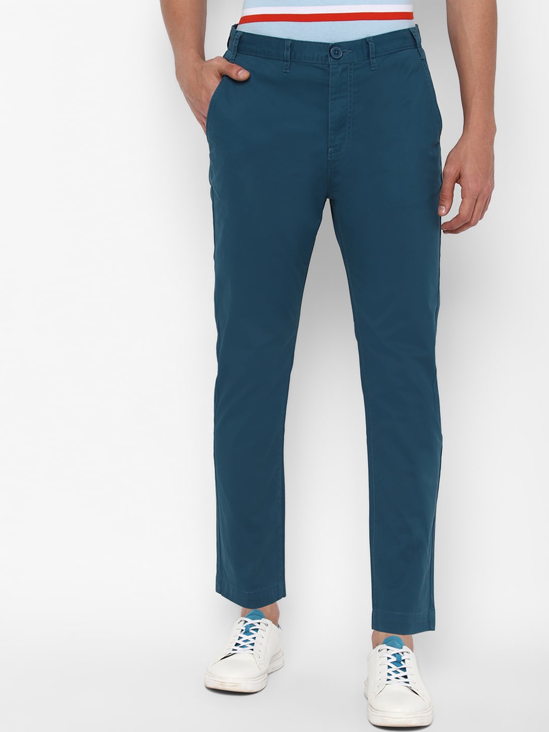 

FOREVER 21 Men Teal Blue Trousers