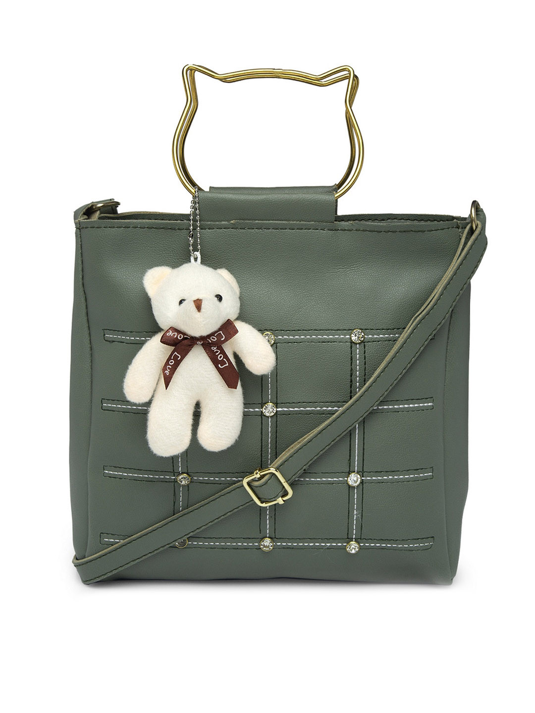 

borse lele Green PU Structured Handheld Bag