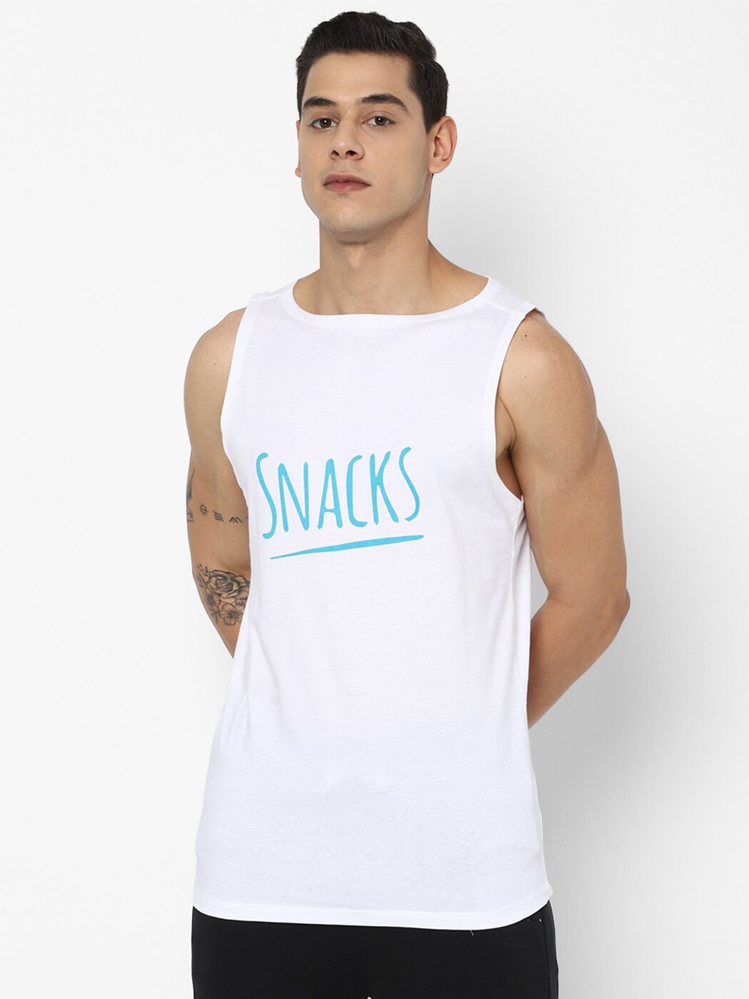 

FOREVER 21 Men White Typography Printed T-shirt