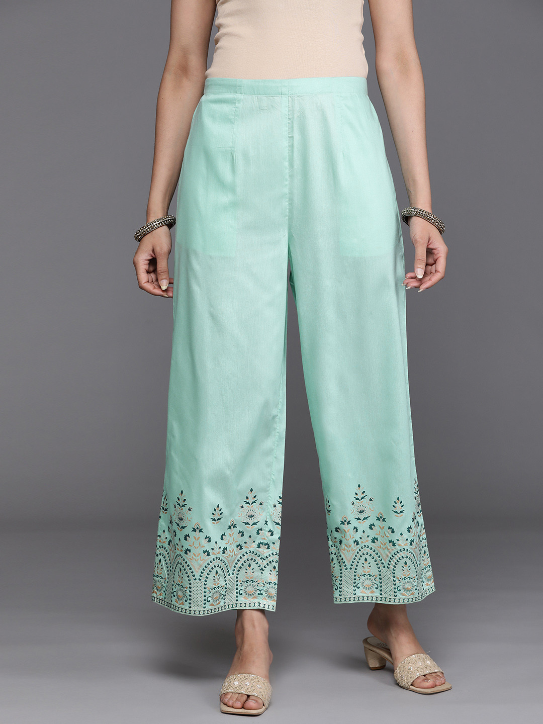 

Libas Women Blue Floral Printed Ethnic Palazzos