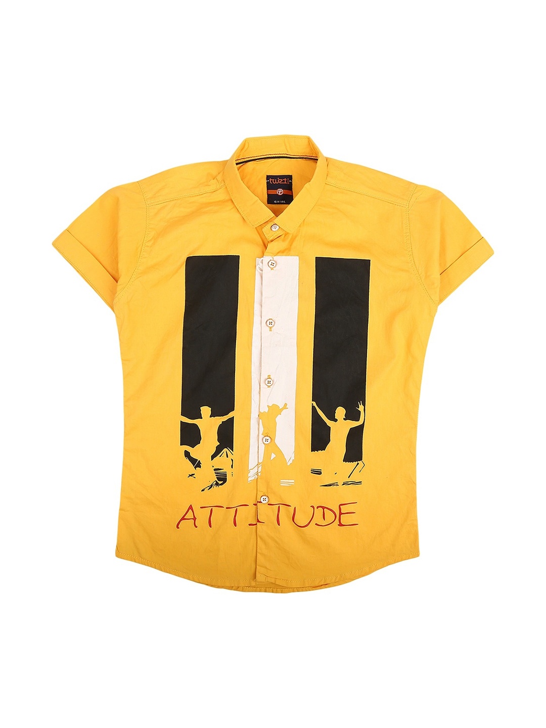 

V-Mart Boys Yellow Standard Printed Cotton Casual Shirt