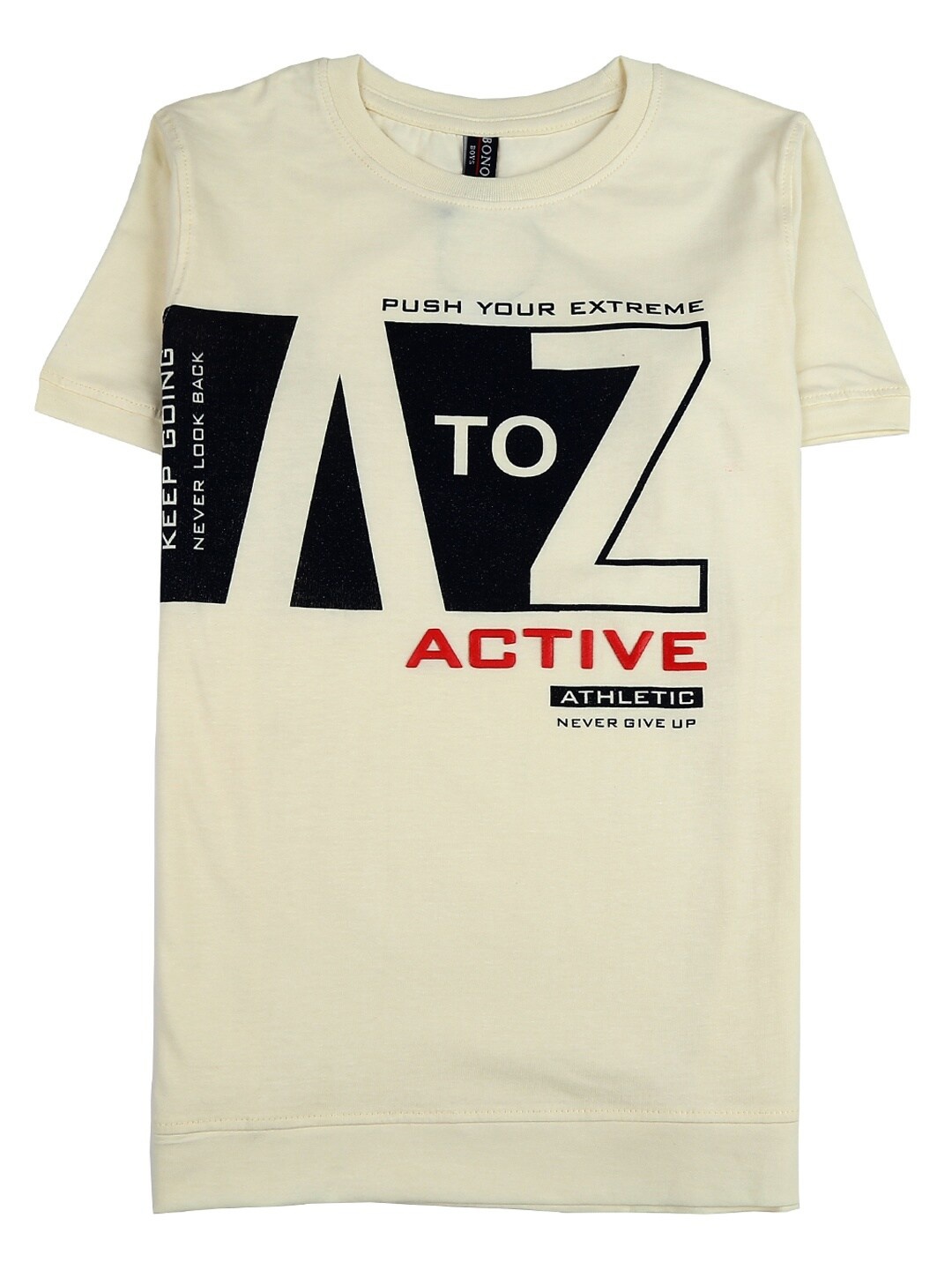 

V-Mart Boys Beige Typography Printed Running T-shirt