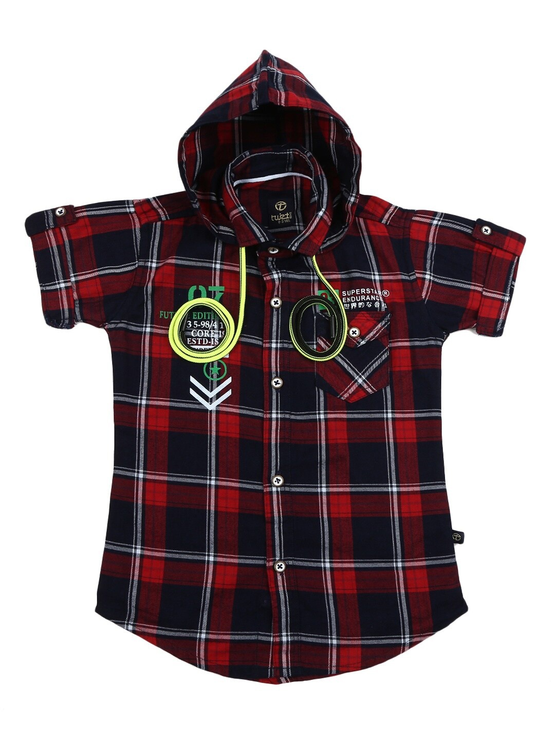 

V-Mart Boys Red Standard Tartan Checked Cotton Casual Shirt