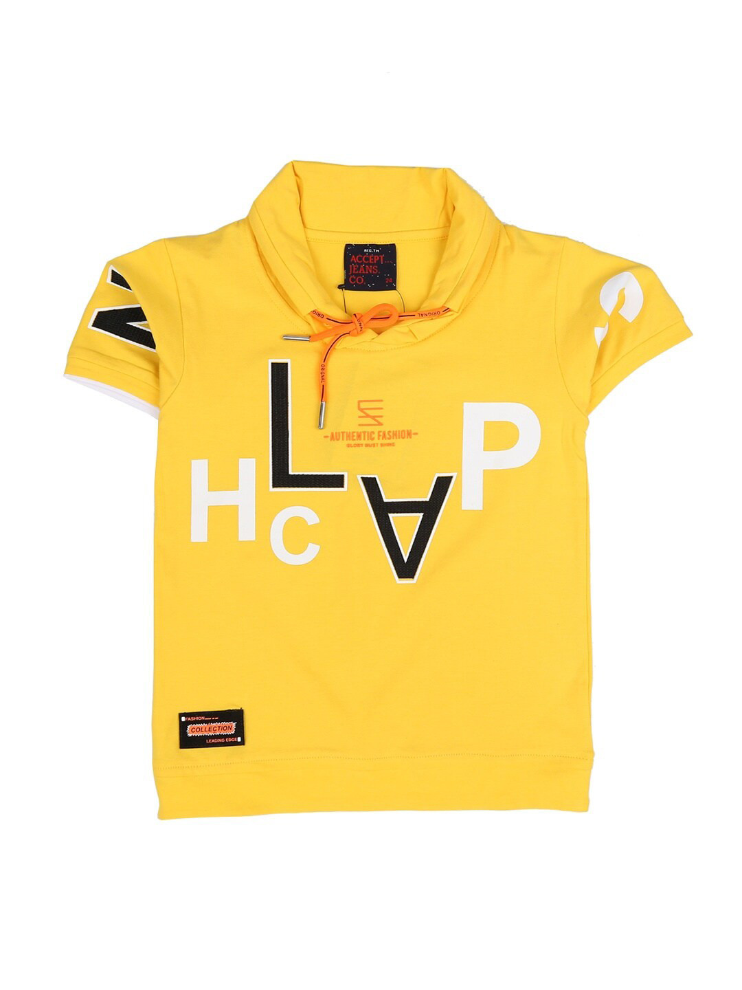

V-Mart Boys Yellow Typography Printed Running T-shirt