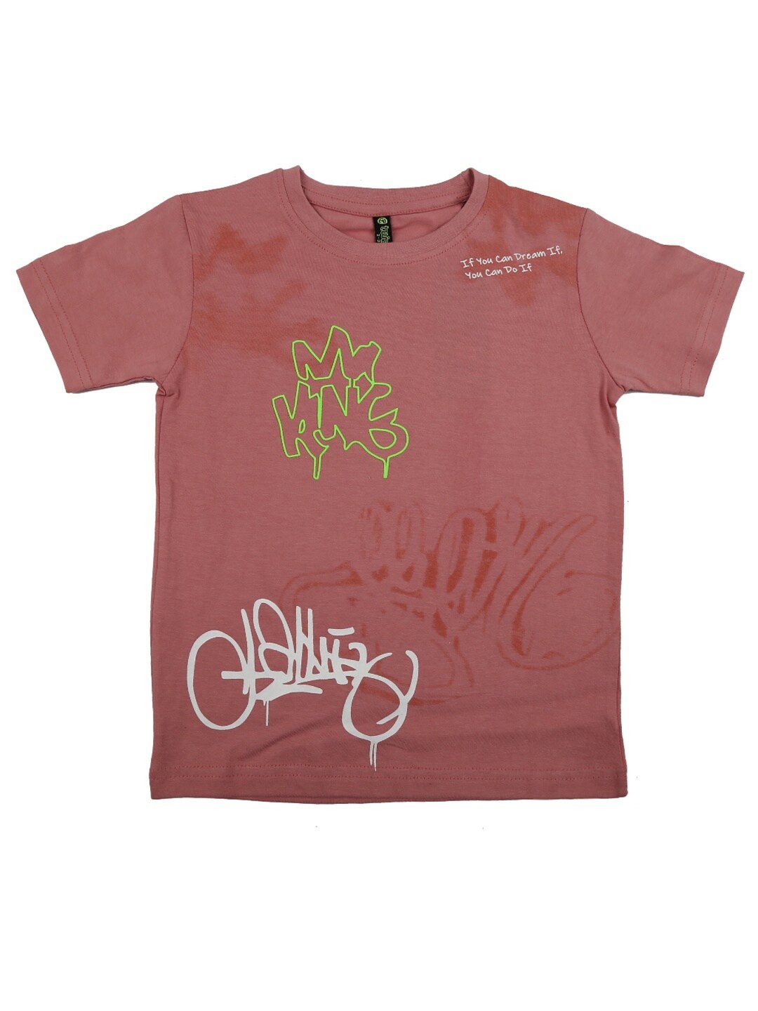 

V-Mart Boys Rose & White Typography Printed Cotton T-shirt