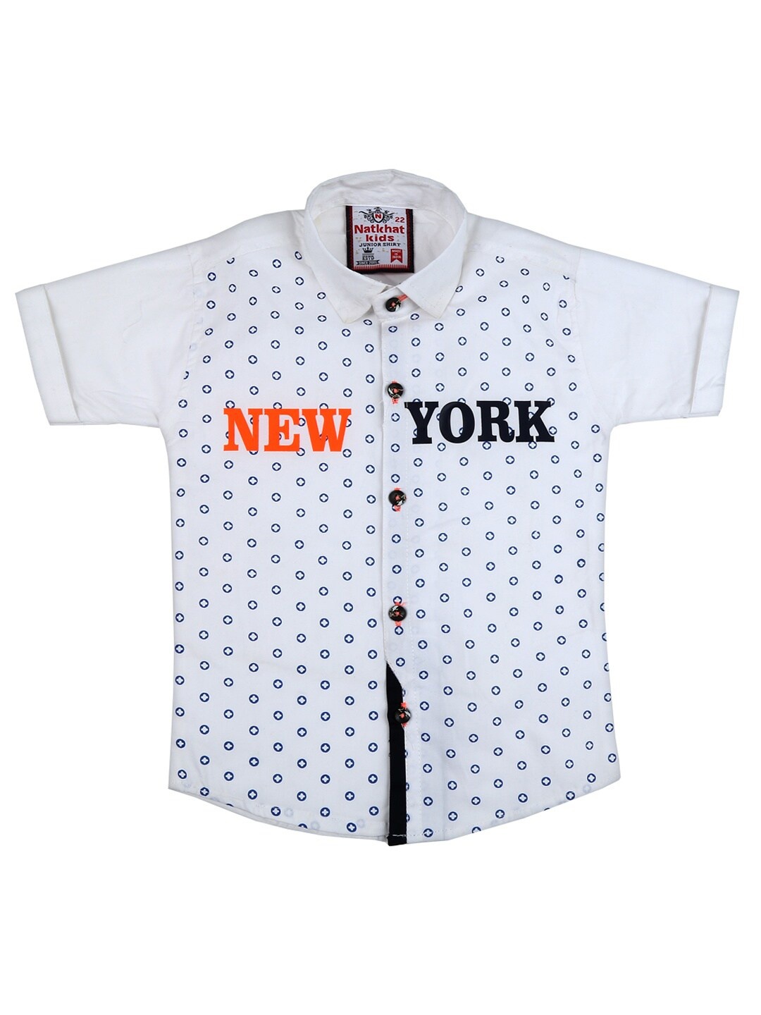 

V-Mart Boys White Standard Printed Cotton Casual Shirt