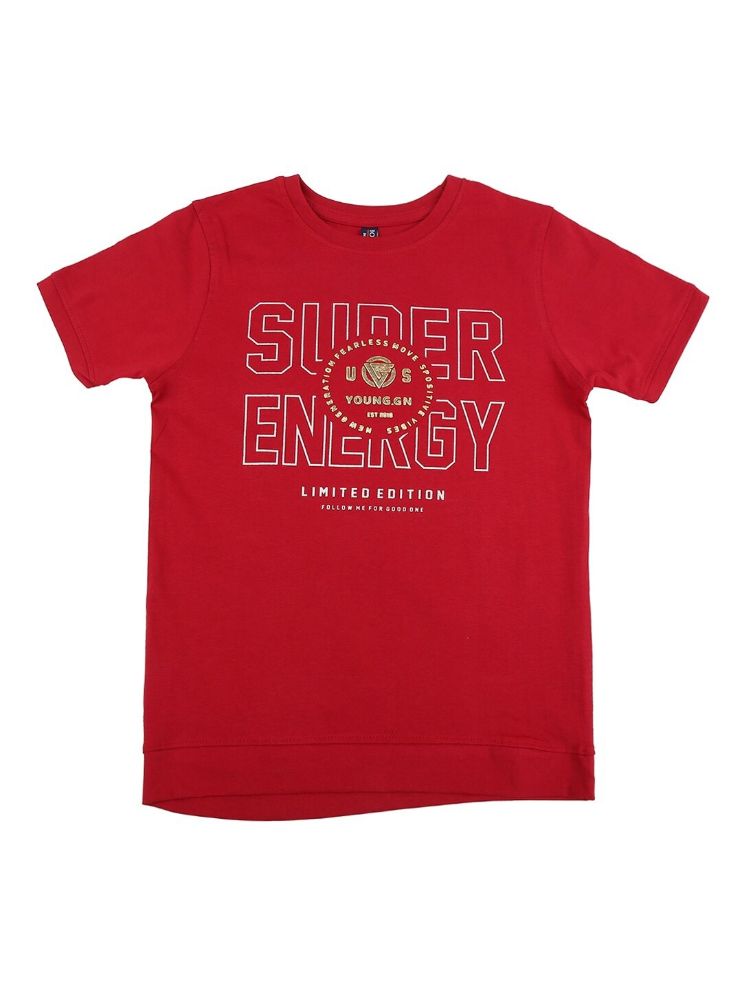 V-Mart Boys Red Typography Printed Running T-shirt