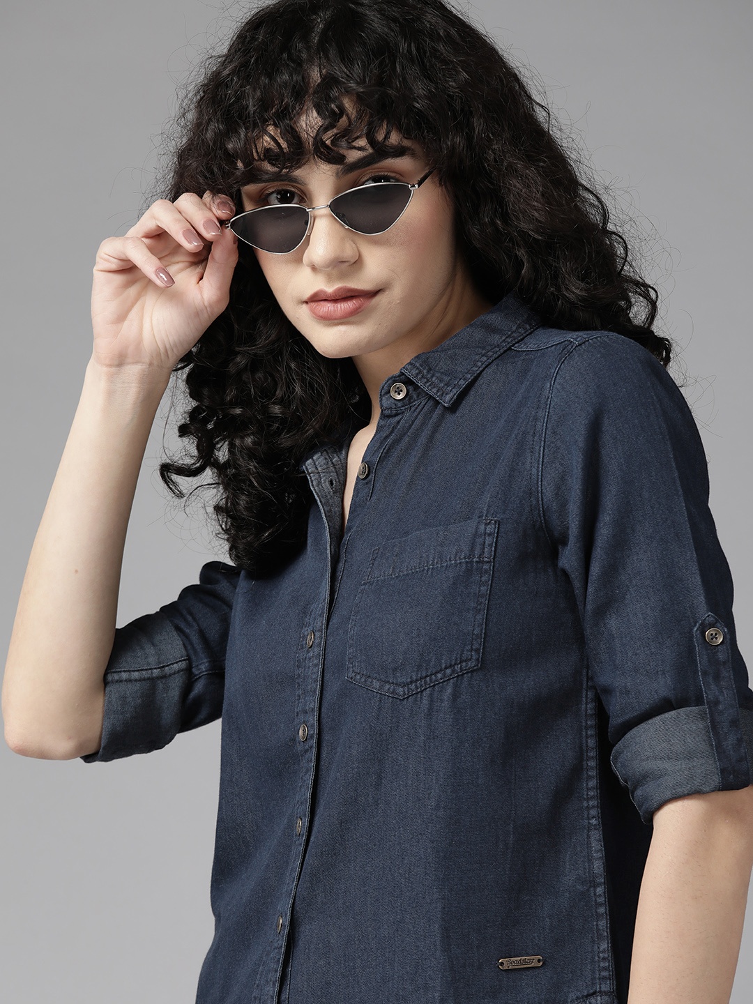 

Roadster Women Blue Casual Shirt