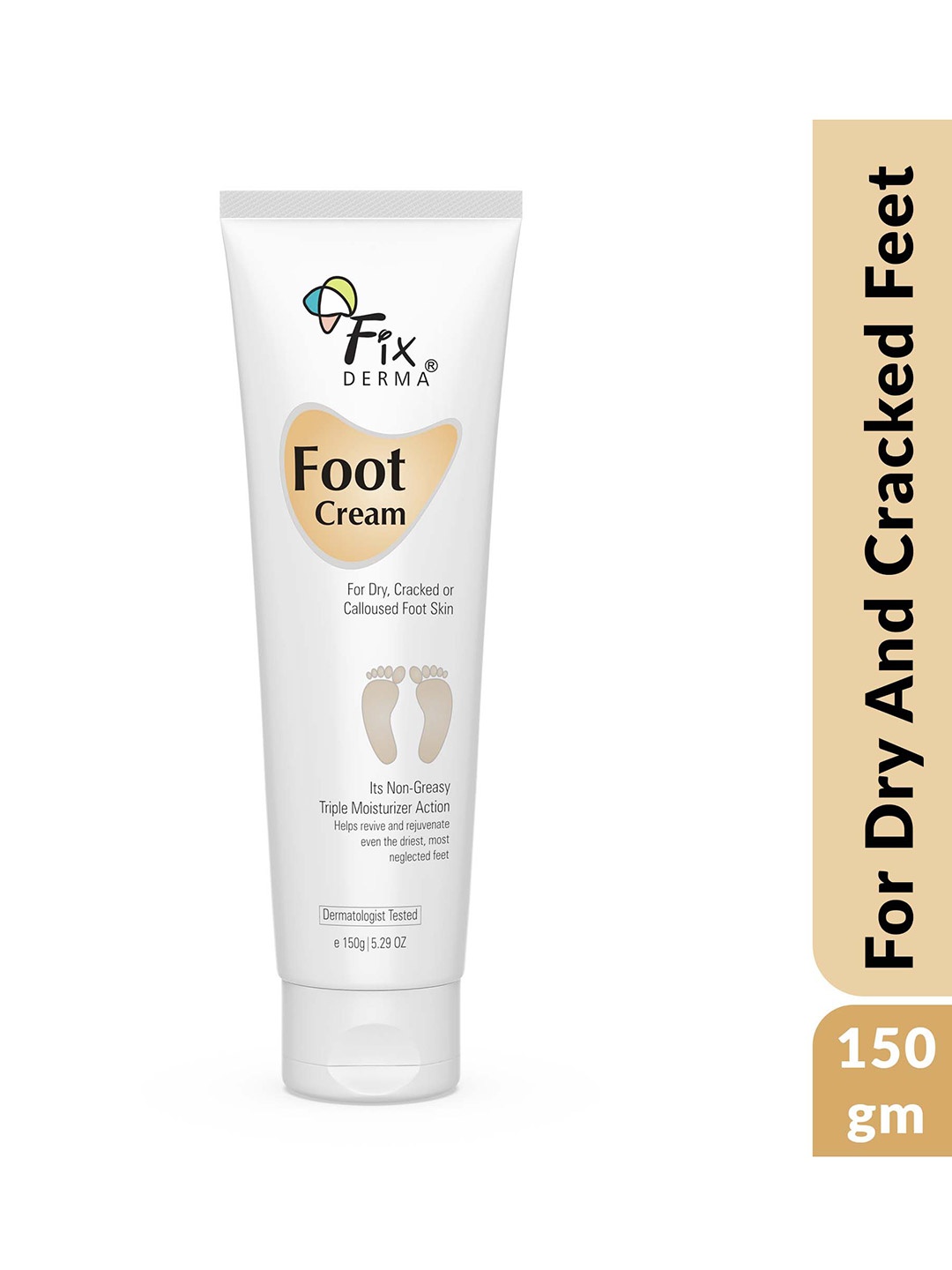 Fixderma Foot Cream for Cracked, Calloused, or Chapped Skin - 150g, White