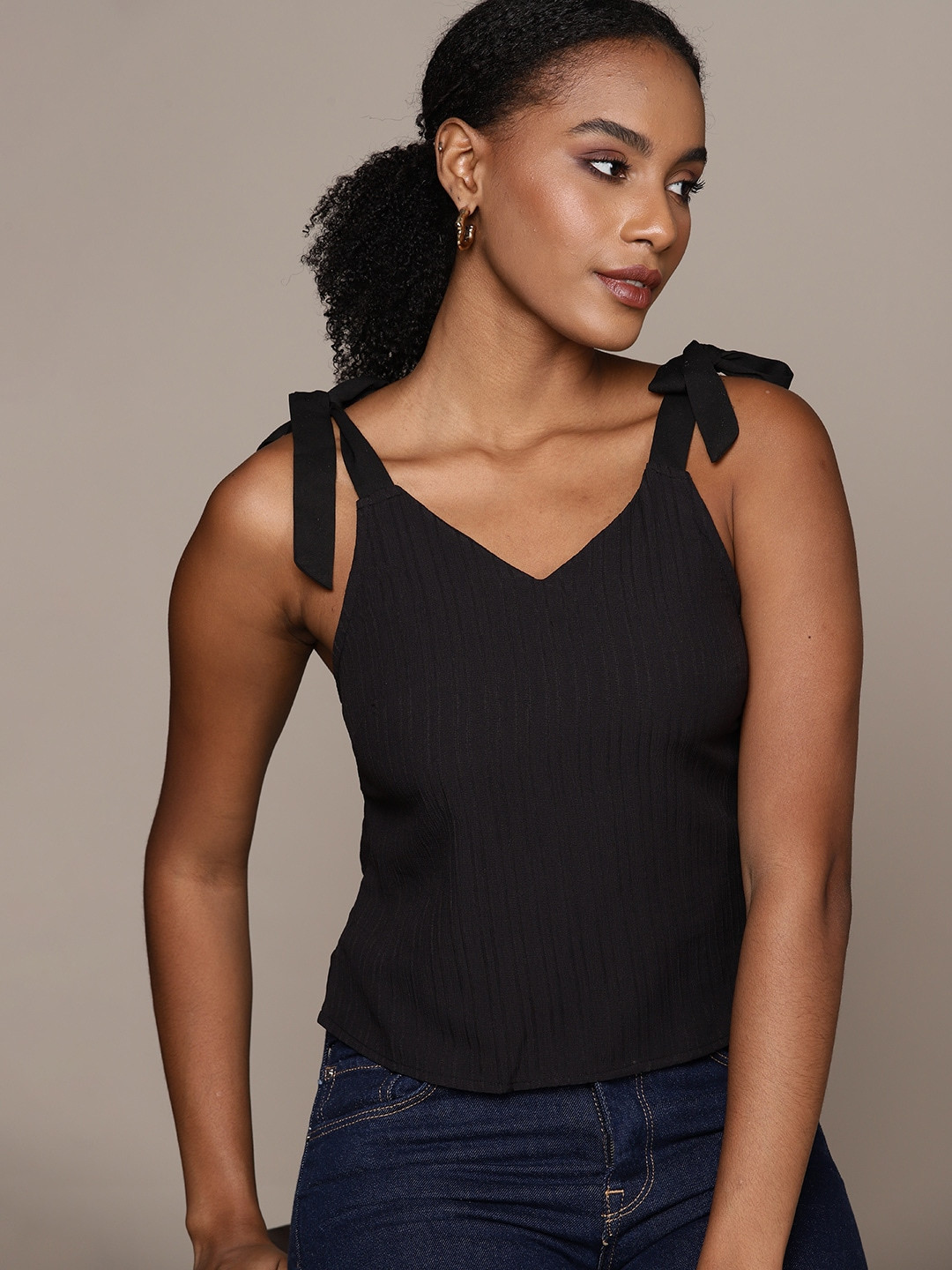 

bebe Black Season Staple Top
