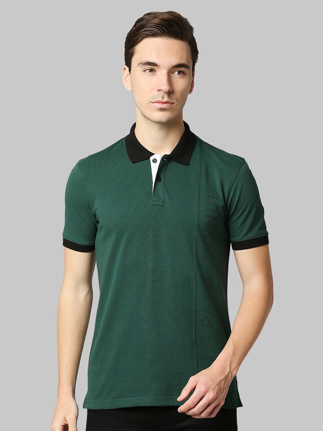 

Park Avenue Men Green Polo Collar Slim Fit T-shirt