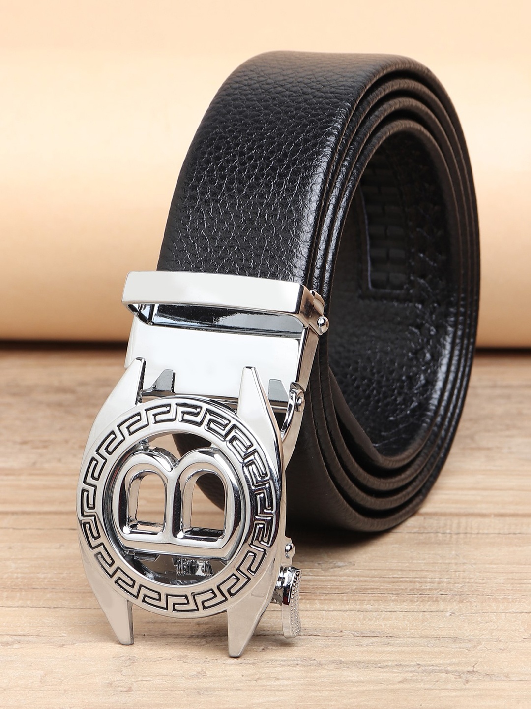 

ZORO Men Black Textured PU Belt